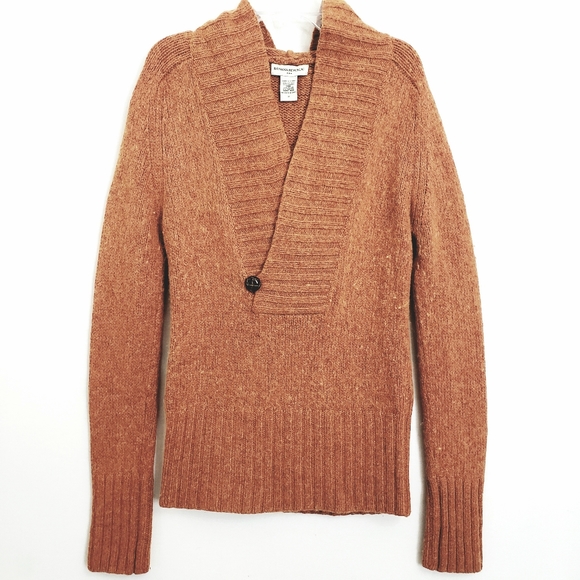 Nwot Banana Republic Rust Tweed Lamb/Angora Blend Hooded Sweater - Picture 7 of 14